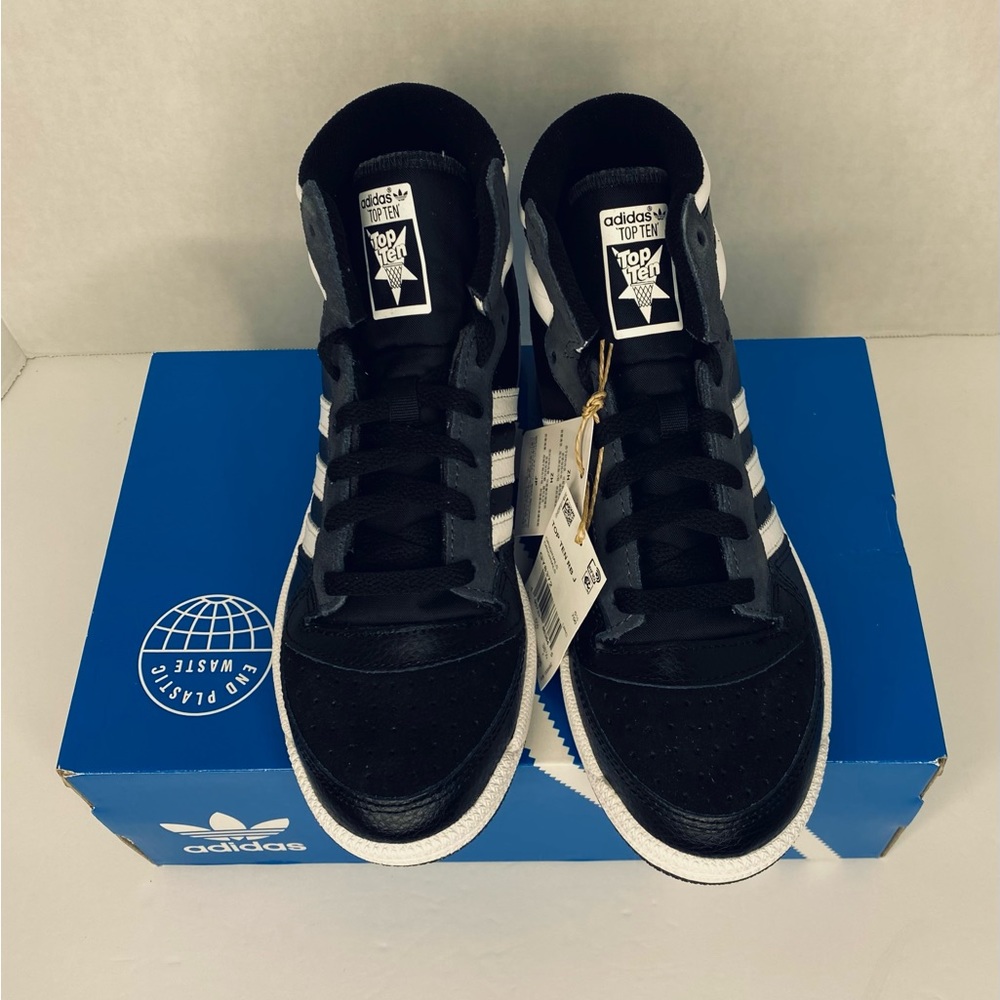 ADIDAS TOP TEN RBJ Boys Size 6, Black and White Originals.High Top GY8372 Unisex - Picture 2 of 4